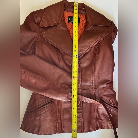 Vintage Merlot Leather Blazer Jacket•Sz XS - Picture 10 of 11